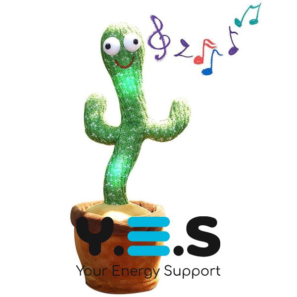 Музична іграшка кактус Dancing Cactus TikTok: танцює, співає, підсвітка, повторює, USB зарядка