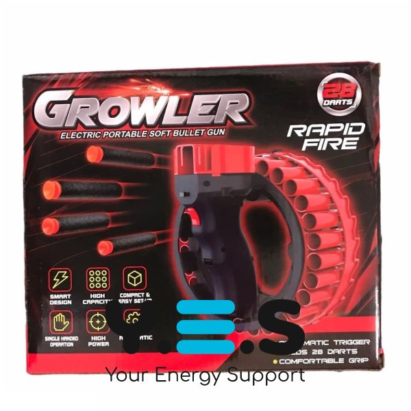 Автоматичний іграшковий бластер-кулемет Growler H01, 28 зарядів, акумуляторний