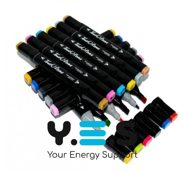 Набір двосторонніх маркерів для скетчингу Sketch Marker Touch Raven, 24 шт.