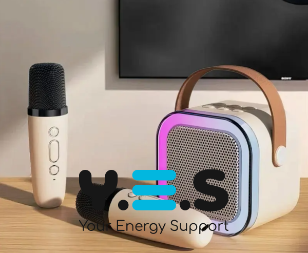 Дитячий караоке-набір: 2 бездротові мікрофони + колонка, Bluetooth, RGB-підсвічування