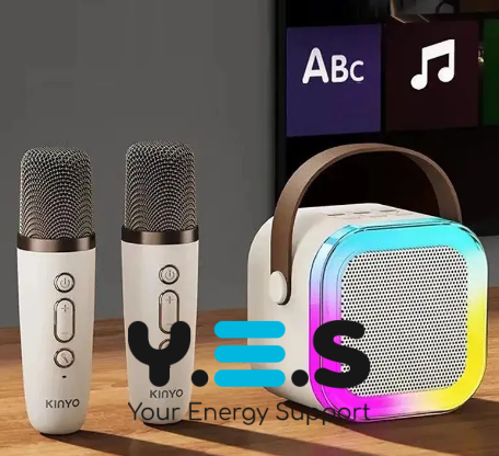 Дитячий караоке-набір: 2 бездротові мікрофони + колонка, Bluetooth, RGB-підсвічування