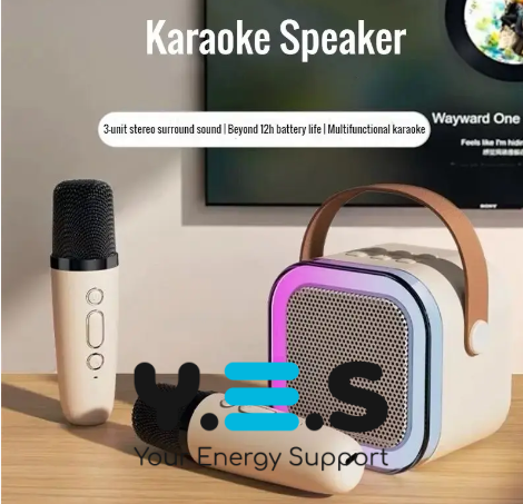 Дитячий караоке-набір: 2 бездротові мікрофони + колонка, Bluetooth, RGB-підсвічування