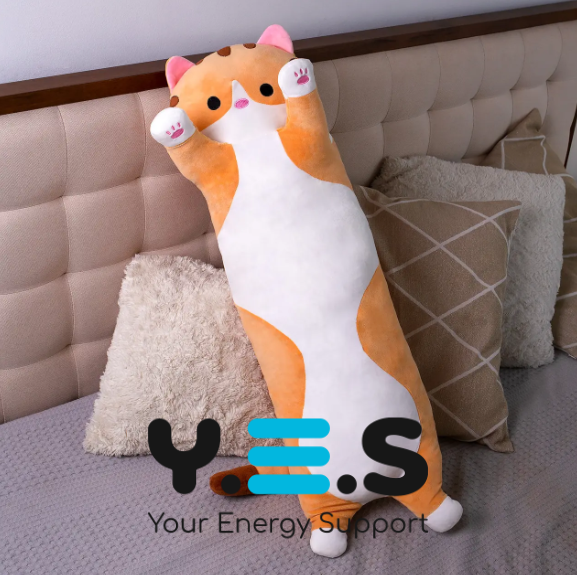 М’яка іграшка-обіймашка «Кіт Батон» антистрес-подушка, 50 см