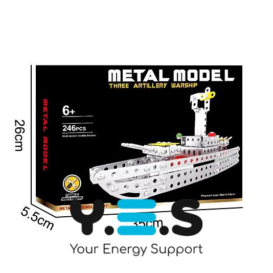 Металевий гвинтовий конструктор корабель X688-1 для дітей, 246 деталей