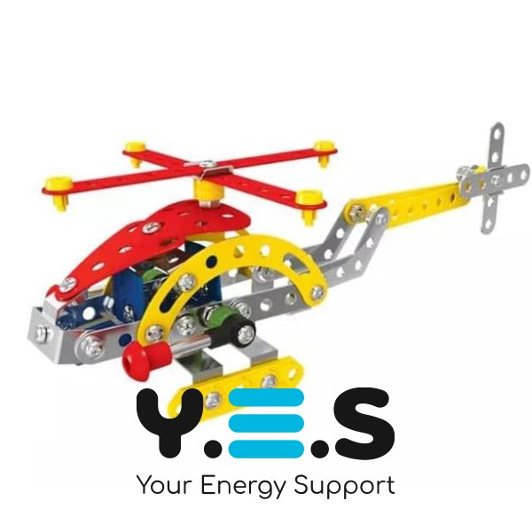 Металевий гвинтовий конструктор X638-3, 212 деталей, 5-в-1: вертольоти та літак