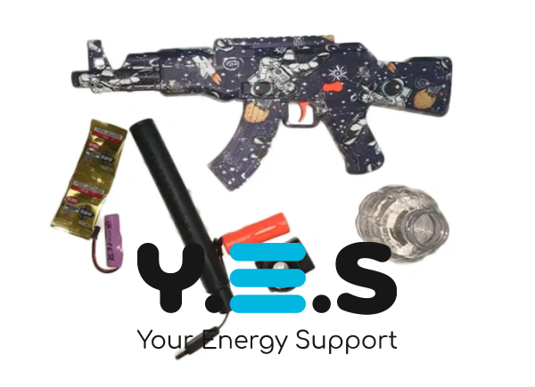 Дитячий орбібольний автомат GUN TOYS WH10 — кулемет‑пістолет, стріляє орбізами та гелевими кульками