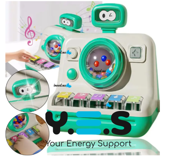 Міні-піаніно іграшкове з музикою та підсвіткою, електросинтезатор на батарейках, Монтессорі, 18м+