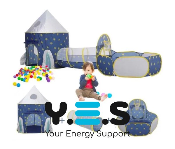 Дитячий ігровий намет 3-в-1: замок-будиночок з тунелем і сухим басейном