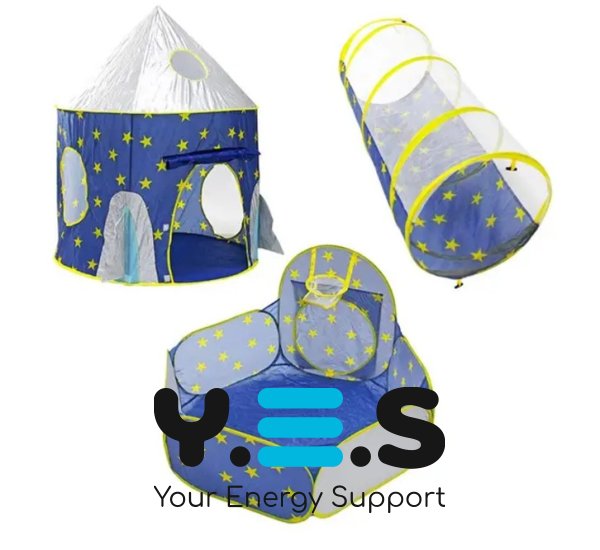 Дитячий ігровий намет 3-в-1: замок-будиночок з тунелем і сухим басейном