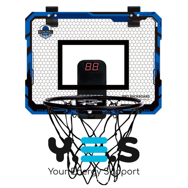 Дитячий баскетбольний набір: щит з кільцем, м’яч, електронне табло та звукові ефекти