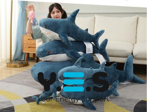 Дитяча плюшева іграшка акула-обіймашка 140 см, м’яка подушка-обнімашка