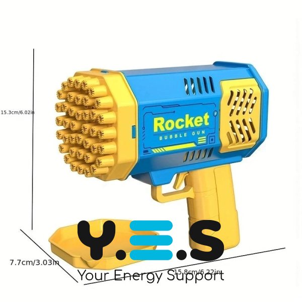 Гарматa мильних бульбашок Bazooka Rocket Bubble Gun 69 з підсвіткою та багатьма отворами