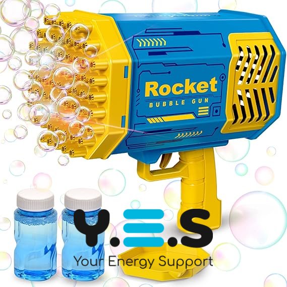 Гарматa мильних бульбашок Bazooka Rocket Bubble Gun 69 з підсвіткою та багатьма отворами
