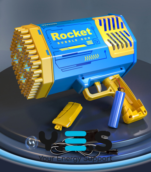 Гарматa мильних бульбашок Bazooka Rocket Bubble Gun 69 з підсвіткою та багатьма отворами