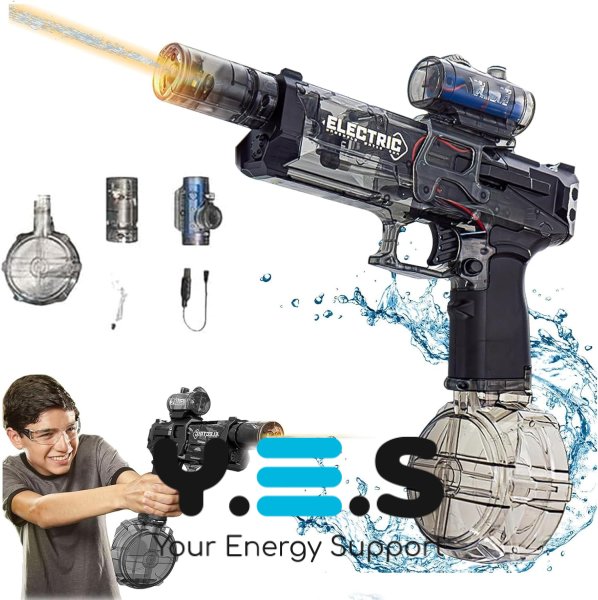 Електричний водяний бластер A2: акумуляторний автоматичний пістолет з підсвіткою та великим баком