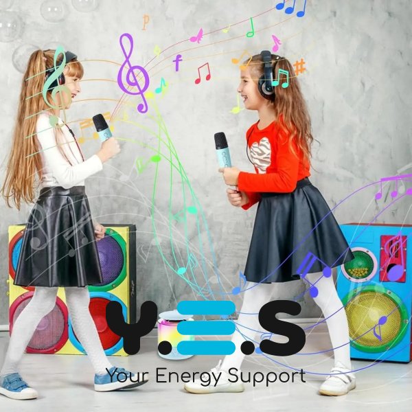 Портативна колонка K19 з караоке: 2 бездротові мікрофони, RGB-підсвітка, Bluetooth 5.3