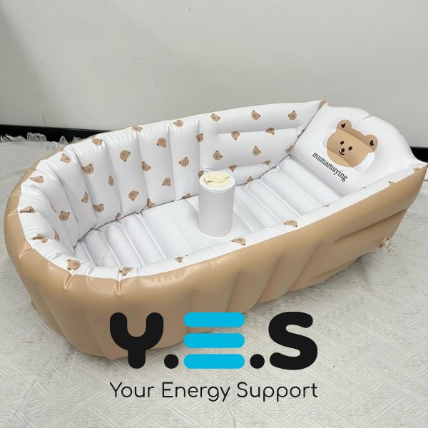 Портативна надувна ванночка для малюків з антиковзним дном та насосом