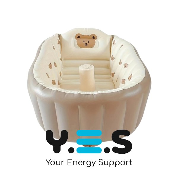 Портативна надувна ванночка для малюків з антиковзним дном та насосом