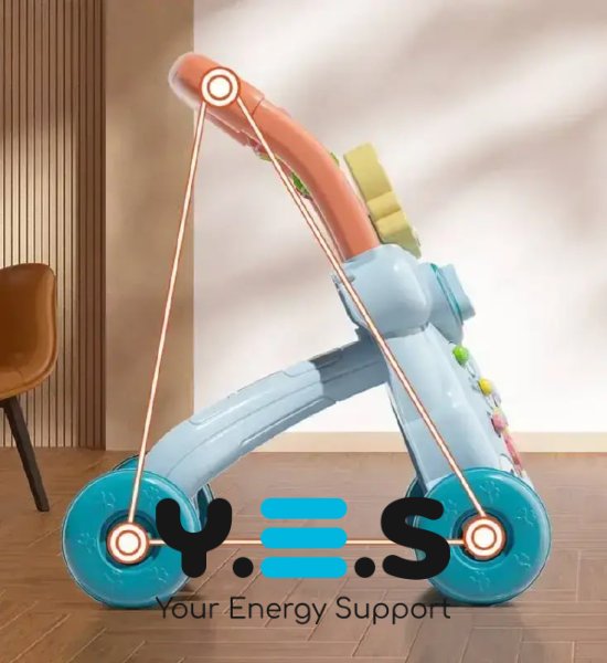 Дитячі ходунки-каталка 4в1 з розвивальним центром: сортер, шестерні, баскетбольне кільце