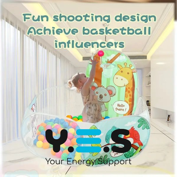 Дитячий ігровий манеж-басейн для м’ячиків з текстильним кошиком для малюків
