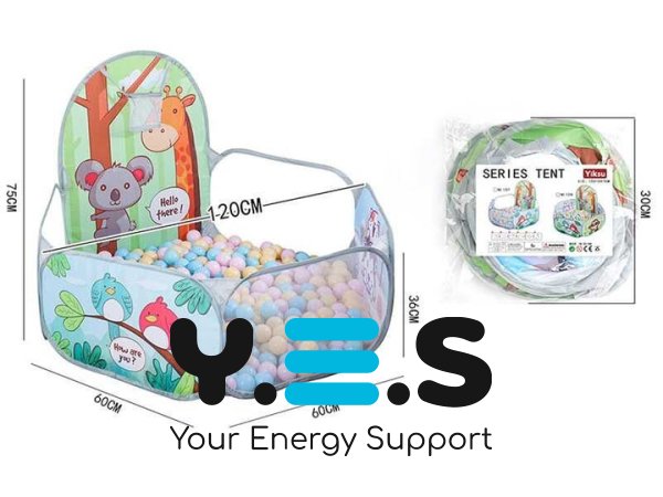 Дитячий ігровий манеж-басейн для м’ячиків з текстильним кошиком для малюків