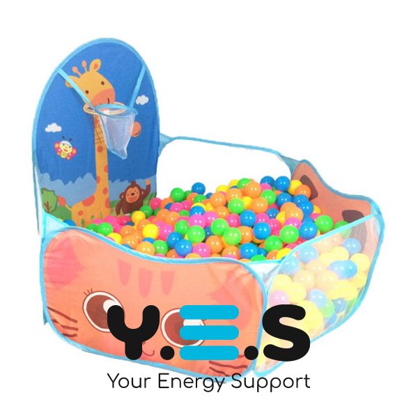 Дитячий ігровий манеж-басейн для м’ячиків з текстильним кошиком для малюків