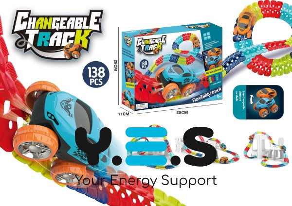 Гнучка гоночна траса Cheangeble Track з машинкою, 138 деталей (138 pcs)