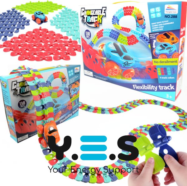 Гнучка гоночна траса Cheangeble Track з машинкою, 138 деталей (138 pcs)