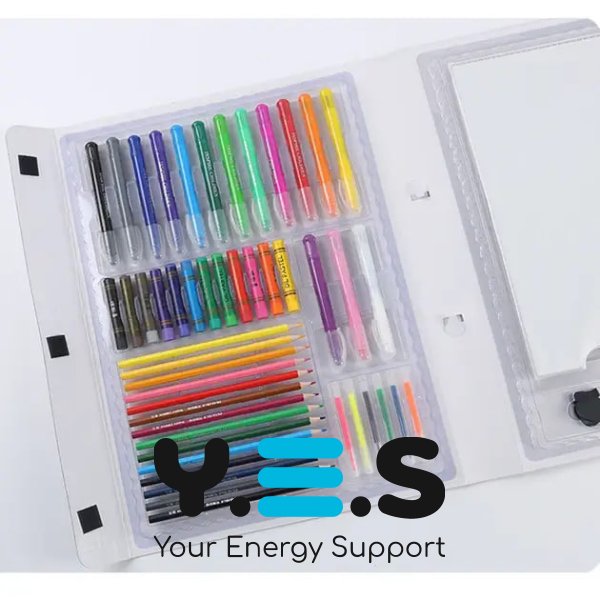 Дитячий набір для малювання 007: 98 предметів, мольберт у кейсі, набір для творчості