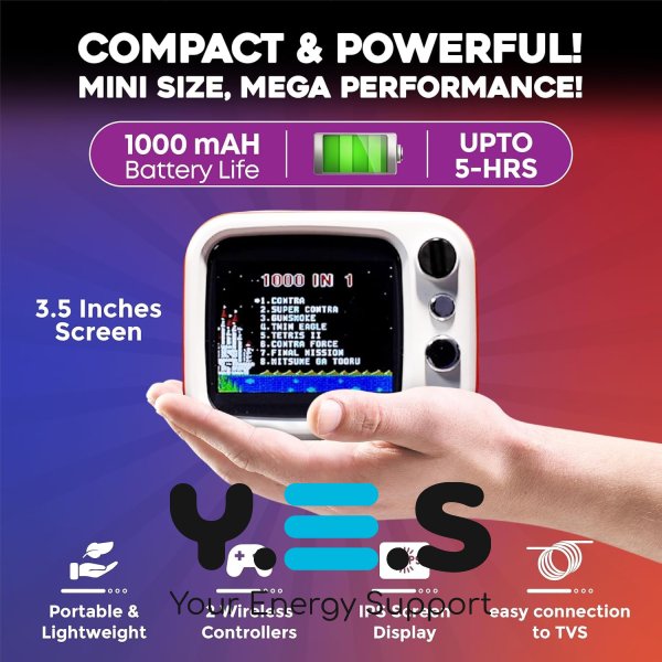 Ретро консоль H7 Mini TV: 740 ігор, портативна з екраном, 2 джойстики