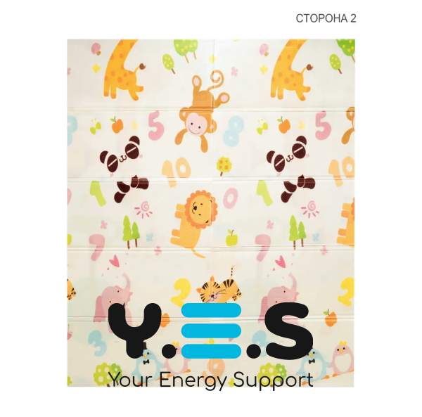 Дитячий складаний термокилимок-розвивайка 200×180 см, ігровий килимок Folding Baby Mat з ростоміром