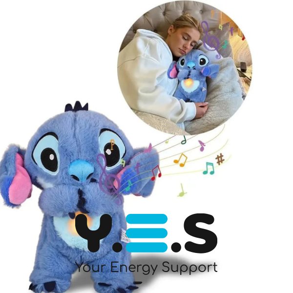 Інтерактивний нічник-стіч для сну: дихаюча плюшева іграшка-світильник (веселий)