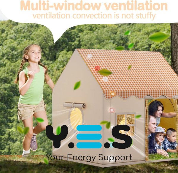 Складна дитяча палатка-будиночок з віконцями та дахом, велика ігрова палатка для дітей