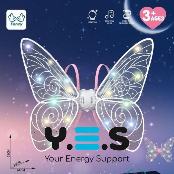 LED-крила феї Shadow Angel з підсвічуванням і рухомим механізмом для чарівного образу