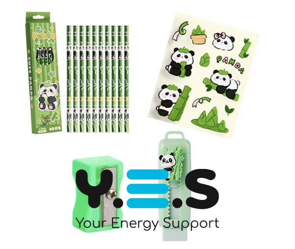 Канцелярський набір «Панда» 55 предметів у кейсі-валізі з кодовим замком, 55 в 1