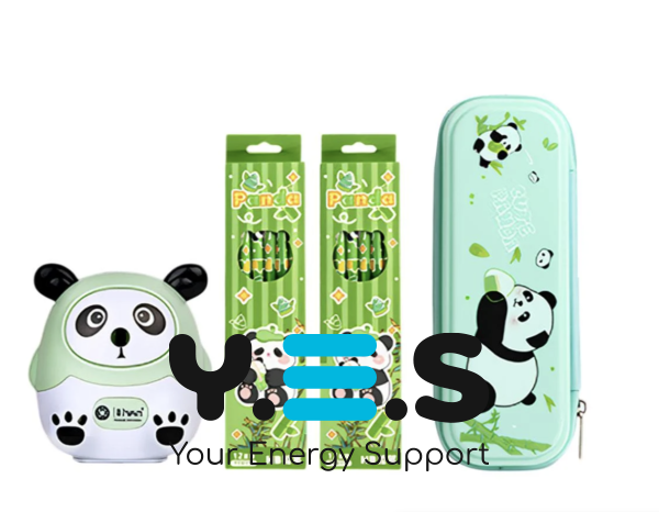 Канцелярський набір «Панда» 55 предметів у кейсі-валізі з кодовим замком, 55 в 1