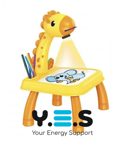 Дитячий музичний стіл-проектор для малювання з підсвічуванням, жираф Projector Painting