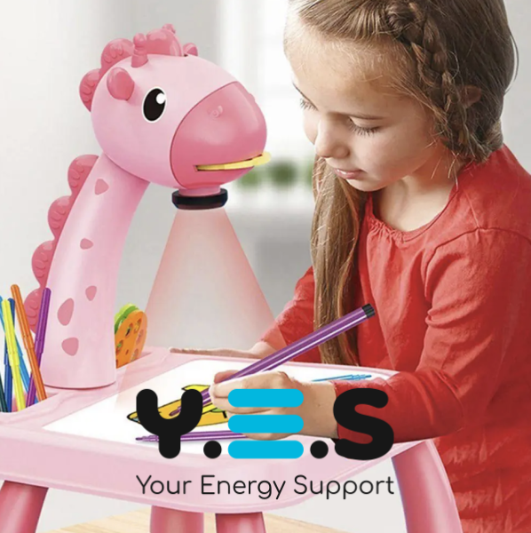 Дитячий музичний стіл-проектор для малювання з підсвічуванням, жираф Projector Painting