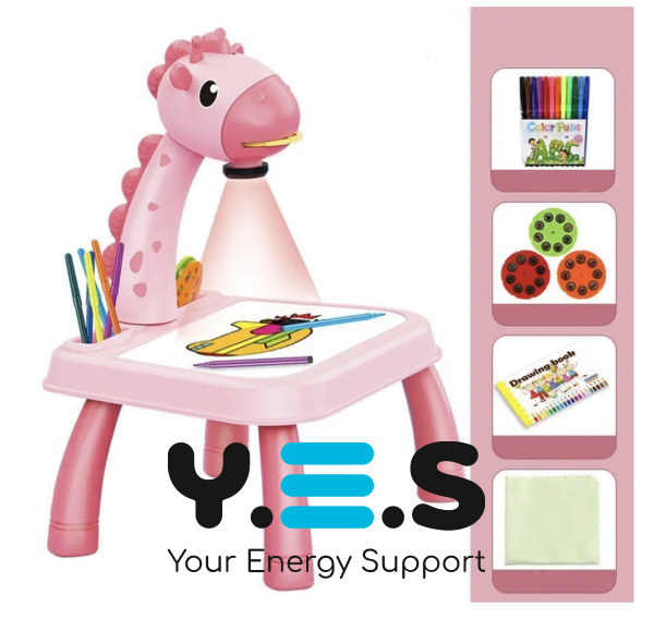 Дитячий музичний стіл-проектор для малювання з підсвічуванням, жираф Projector Painting