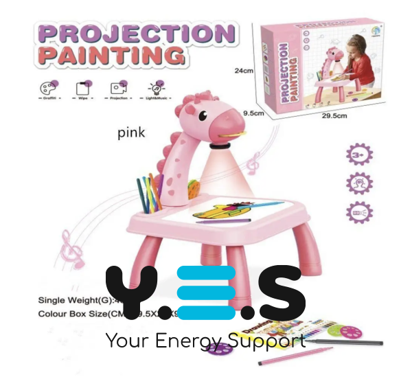 Дитячий музичний стіл-проектор для малювання з підсвічуванням, жираф Projector Painting