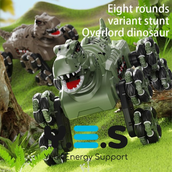 RC динозавр-трансформер: 8-колісна трюкова машинка-робот на радіокеруванні