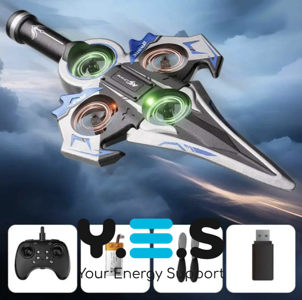 Радіокерований дрон-літак Drone KS-199 «літаючий меч» з трюками 360° та LED-підсвіткою