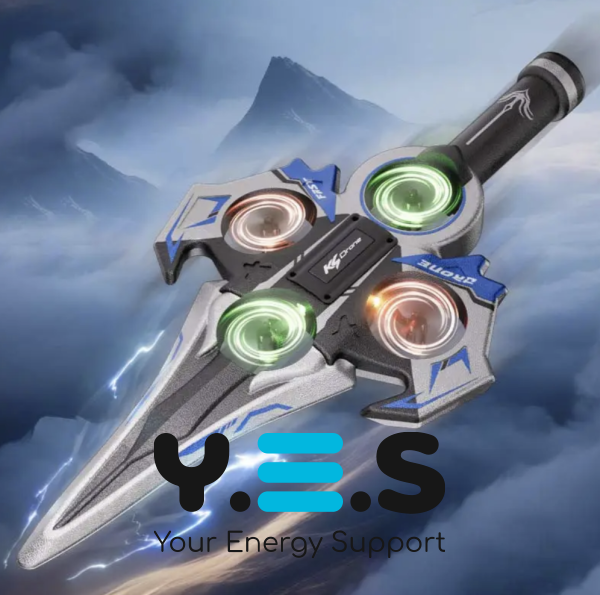 Радіокерований дрон-літак Drone KS-199 «літаючий меч» з трюками 360° та LED-підсвіткою