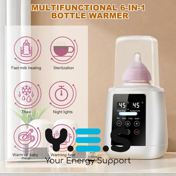Портативний стерилізатор‑підігрівач дитячих пляшечок 8в1 від акумулятора, USB зарядка