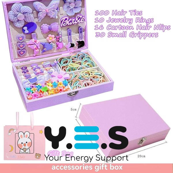 Подарунковий дитячий набір аксесуарів для волосся Kuromi: шпильки та гумки