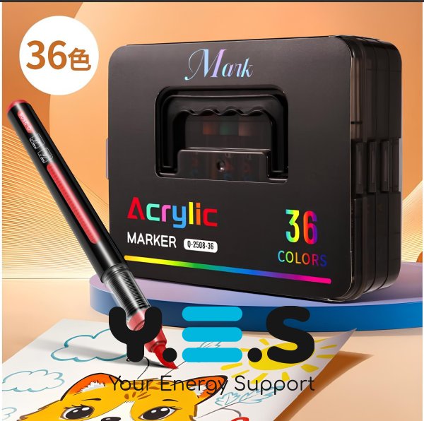 Набір акрилово-акварельних маркерів Acrylic MAP-13 для художників, 36 шт., чорний бокс