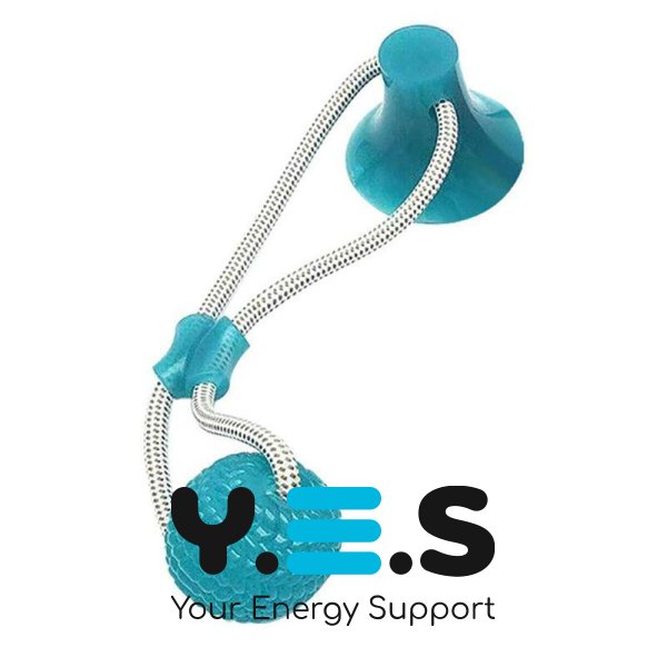 Гумова іграшка для собак на присосці: м’ячик із канатом, модель WM-60