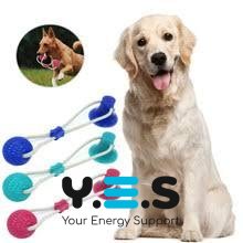 Гумова іграшка для собак на присосці: м’ячик із канатом, модель WM-60