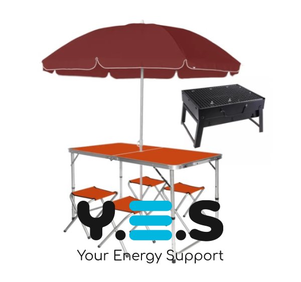 Розкладний стіл-валіза з 4 стільцями Folding Table для пікніка, риболовлі та дачі 120×60 см