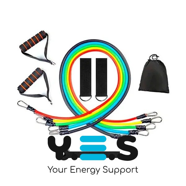 Набір еспандерів Power Resistance Bands: багатофункц. тренажер 5 джгутів + чохол